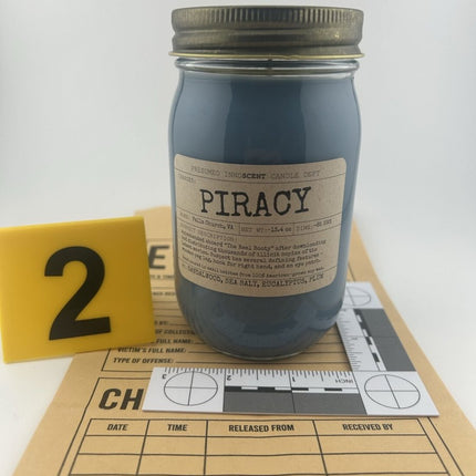 Piracy Scented Candle [CLEARANCE] Extra Large | Mayo Jar | 13.4 oz - Presumed Innoscent