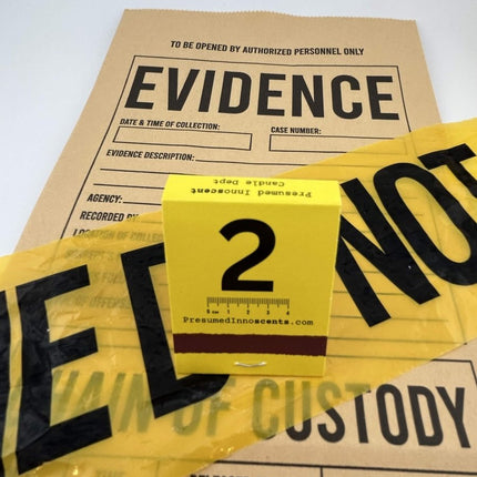 Presumed Innoscent 20ct Matchbook - Evidence Marker - Presumed Innoscent