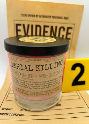 Serial Killing Scented Candle Small | Squat Jelly Jar | 3 oz - Presumed Innoscent