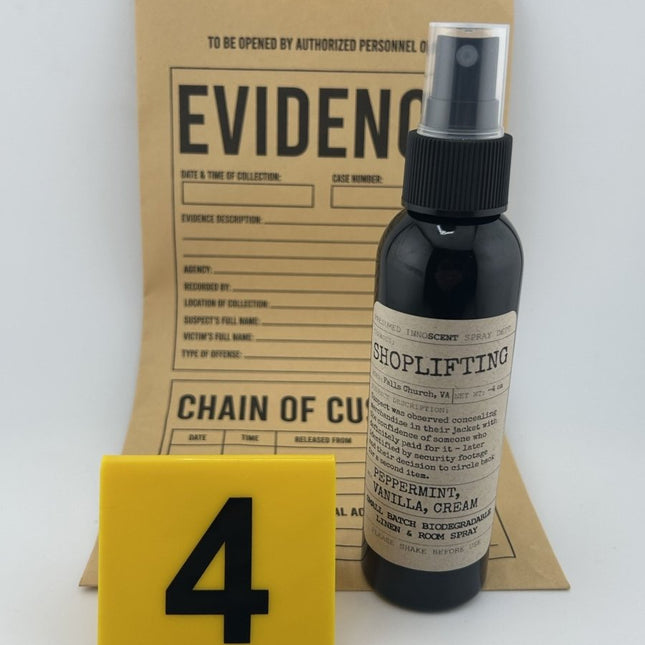 Shoplifting Room and Fabric Spray 4 oz - Presumed Innoscent