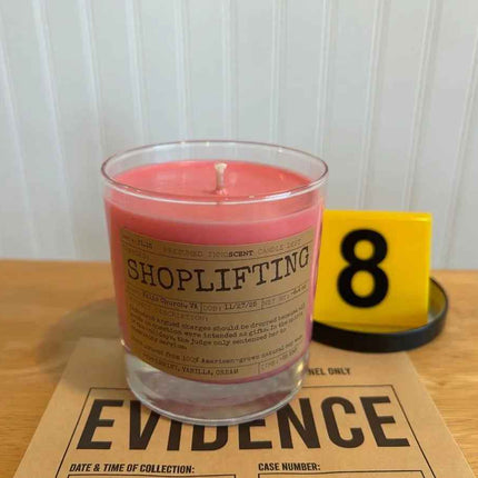 Shoplifting Scented Candle Small | Squat Jelly Jar | 3 oz - Presumed Innoscent