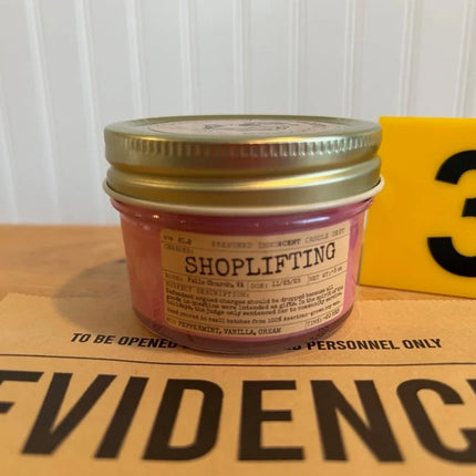 Shoplifting Scented Candle Small | Squat Jelly Jar | 3 oz - Presumed Innoscent