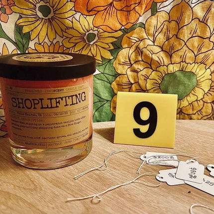 Shoplifting Scented Candle Small | Squat Jelly Jar | 3 oz - Presumed Innoscent