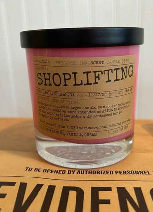Shoplifting Scented Candle Small | Squat Jelly Jar | 3 oz - Presumed Innoscent