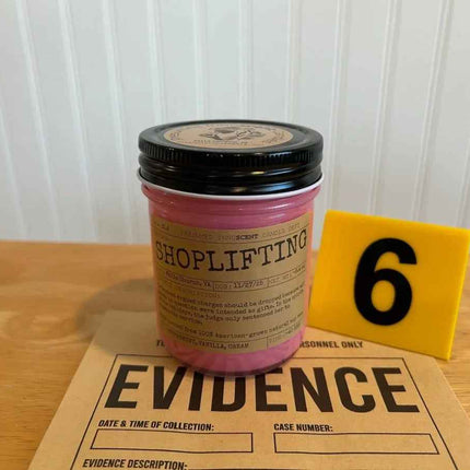 Shoplifting Scented Candle Small | Squat Jelly Jar | 3 oz - Presumed Innoscent