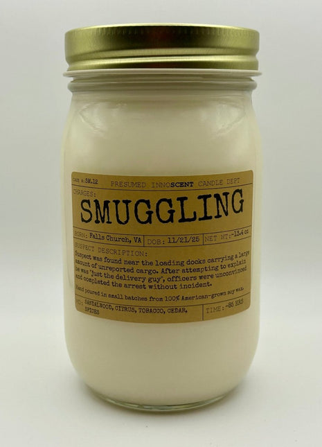 Smuggling Scented Candle [CLEARANCE] Extra Large | Mayo Jar | 13.4 oz - Presumed Innoscent
