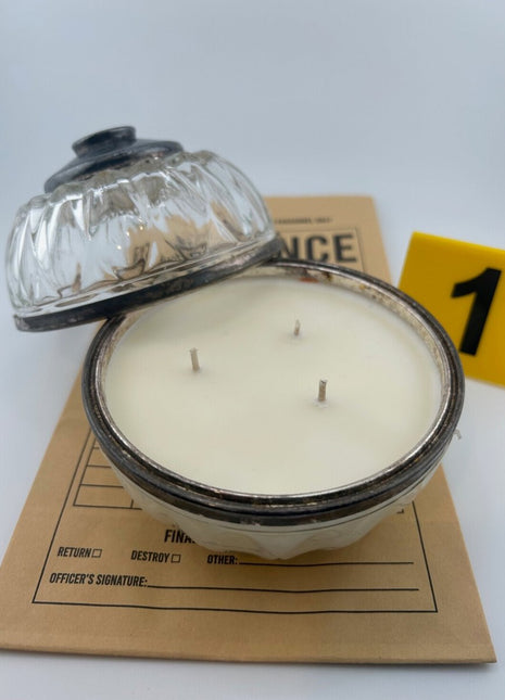Smuggling Scented Candle - Vintage cut glass jar - Presumed Innoscent