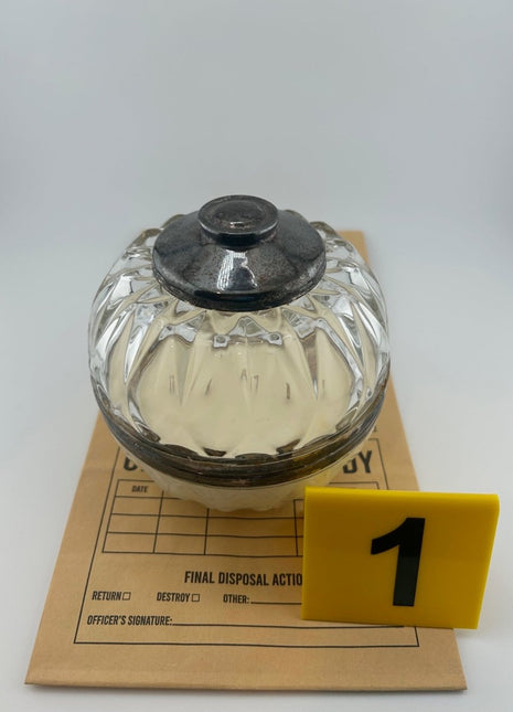 Smuggling Scented Candle - Vintage cut glass jar - Presumed Innoscent