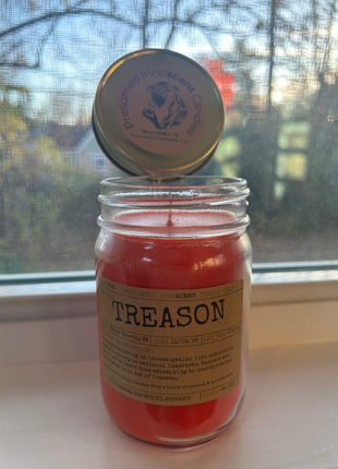 Treason Scented Candle Small | Squat Jelly Jar | 3 oz - Presumed Innoscent