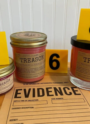 Treason Scented Candle Small | Squat Jelly Jar | 3 oz - Presumed Innoscent