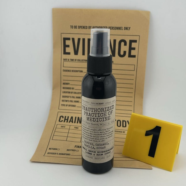 Unauthorized Practice of Medicine Room and Fabric Spray 4 oz - Presumed Innoscent