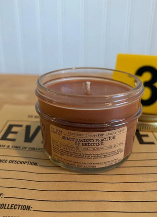 Unauthorized Practice of Medicine Scented Candle Small | Squat Jelly Jar | 3 oz - Presumed Innoscent