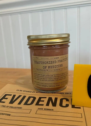 Unauthorized Practice of Medicine Scented Candle Small | Squat Jelly Jar | 3 oz - Presumed Innoscent
