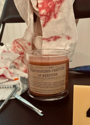 Unauthorized Practice of Medicine Scented Candle Small | Squat Jelly Jar | 3 oz - Presumed Innoscent