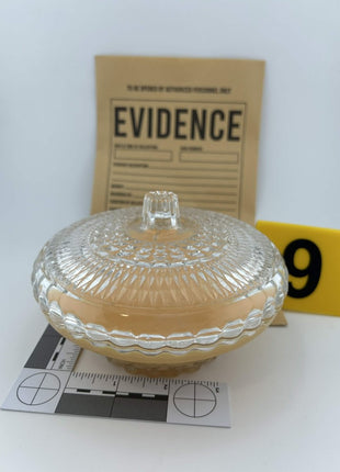 Vandalism: Exhibit B - Vintage Pressed Glass Candy Dish with Lid - Presumed Innoscent