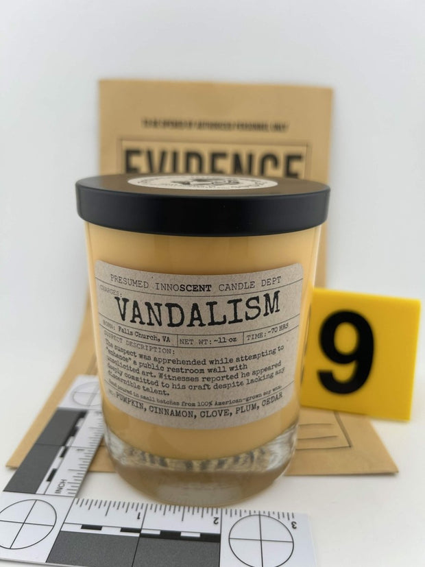 Vandalism Scented Candle Extra Large | Double Old Fashioned Glass | 11 oz - Presumed Innoscent