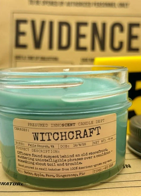 Witchcraft Scented Candle Small | Squat Jelly Jar | 3 oz - Presumed Innoscent