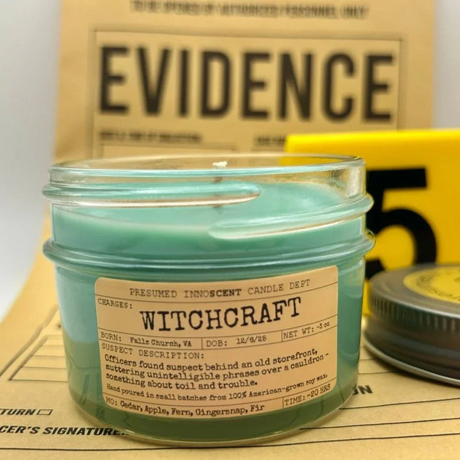 Witchcraft Scented Candle Small | Squat Jelly Jar | 3 oz - Presumed Innoscent